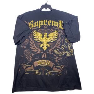 Griffin Mens 2XL XXL Black Supreme Hustler Graphic Hip Hop Streetwear Shirt